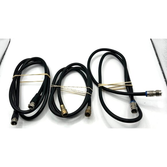 3-Pack Black Coaxial Cables W/ Connectors - Essential For TV Internet & More 48b - Picture 5 of 5